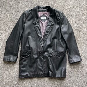 Vintage RTW Ready to Wind Down Leather Jacket Men's Size Medium Black 1970s